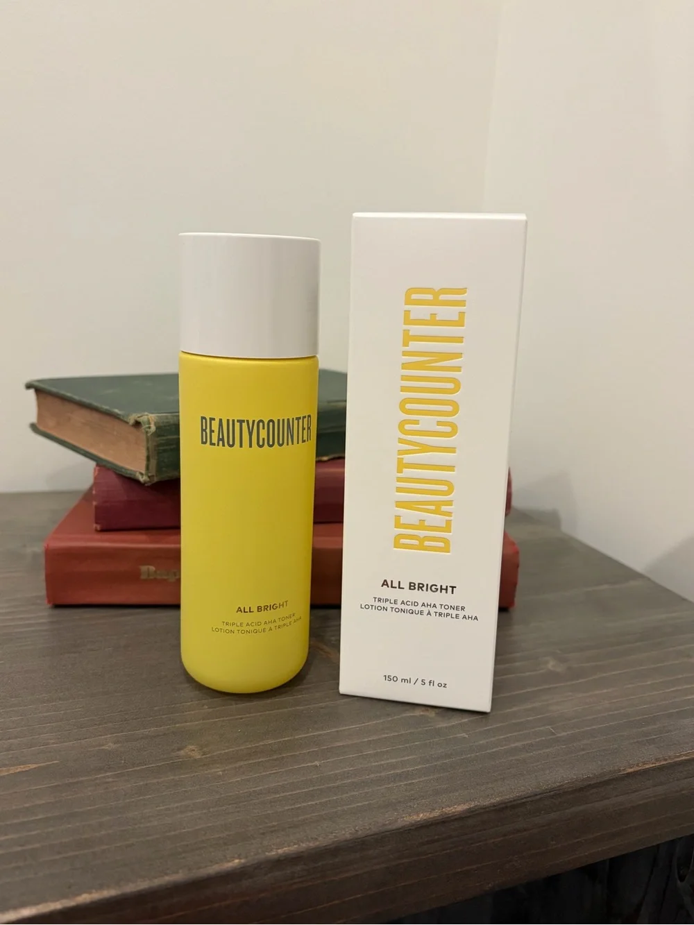 Beautycounter All Bright Triple Acid AHA Toner - Yellow Bottle